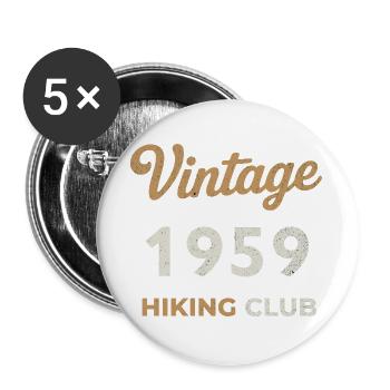 Vintage 1959 – Sailing Club Retro Birth Year - Buttons large 2.2''/56 mm (5-pack) - white - Front