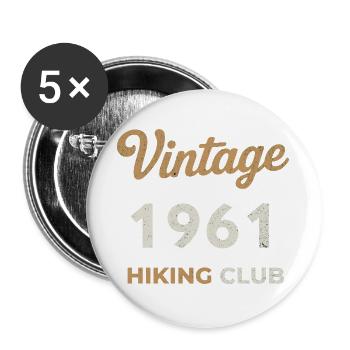 Millésime 1961 – Année de naissance rétro du Yachting Club - Lot de 5 grands badges (56 mm) - blanc - Devant
