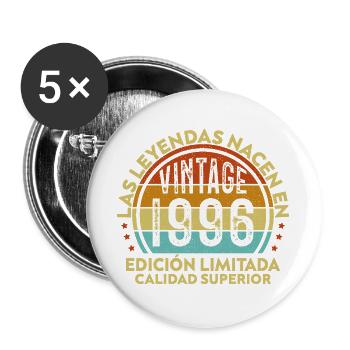 1996 Vintage Retro Birthday Gift - Buttons large 2.2''/56 mm (5-pack) - white - Front