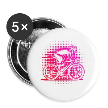 Vélo de route parfait pour tous les vélos de route - Lot de 5 grands badges (56 mm) - blanc - Devant