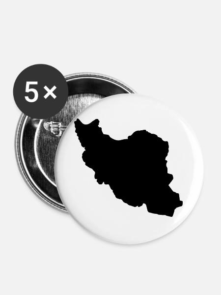 Iran Silhouette - Buttons groß 56 mm (5er Pack) - Weiß