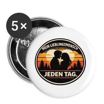 My favorite person, love every day - Buttons large 2.2''/56 mm (5-pack) - white - Front