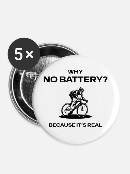 Cyclist silhouette - Buttons groß 56 mm (5er Pack) - Weiß