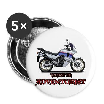Libérez l’aventurier - Art moto - Lot de 5 grands badges (56 mm) - blanc - Devant