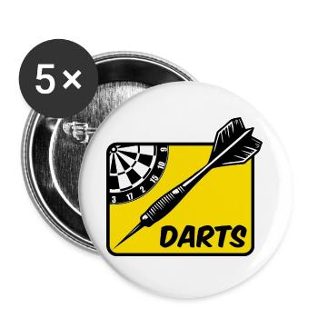 Dart,DartsDARTS - Buttons groß 56 mm (5er Pack) - Weiß - Vorne