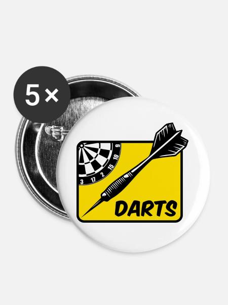 Dart,DartsDARTS - Buttons groß 56 mm (5er Pack) - Weiß