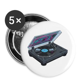 Platines modernes Disques vinyles Vinyl Music Z - Lot de 5 grands badges (56 mm) - blanc - Devant