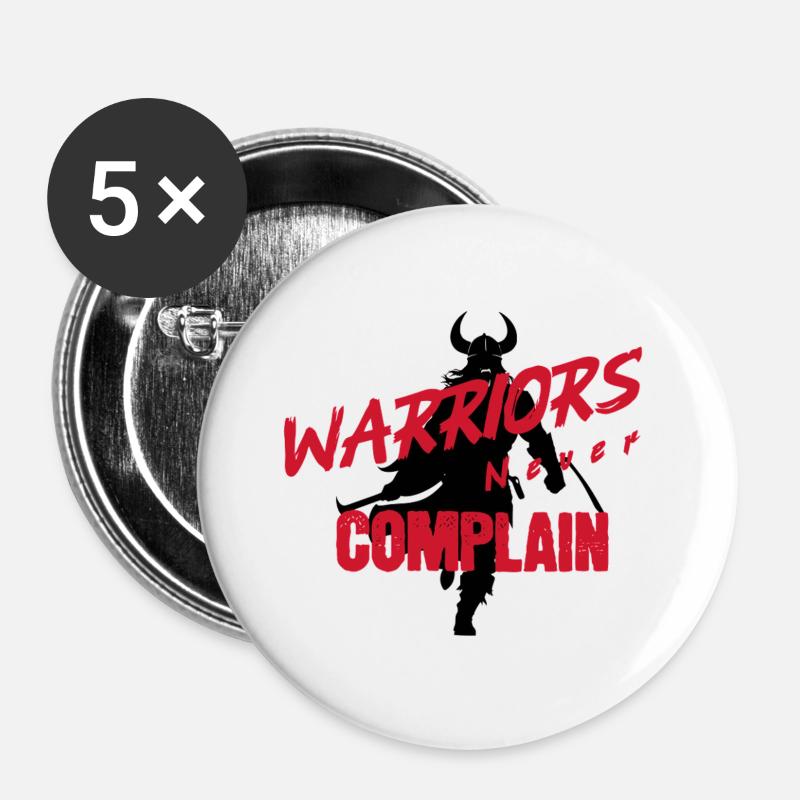 Keine Beschwerden - Buttons groß 56 mm (5er Pack) - Weiß