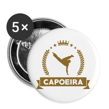 Capoeira - Combat - Danse - Lot de 5 grands badges (56 mm) - blanc - Devant