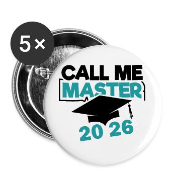 Master 2026 Graduation Graduation - Buttons large 2.2''/56 mm (5-pack) - white - Front