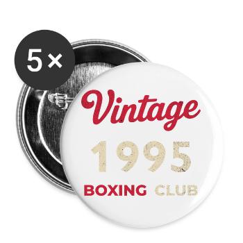 Vintage 1995 – Boxing Club Retro Birth Year - Buttons large 2.2''/56 mm (5-pack) - white - Front