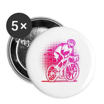 Road Bike Vibes for Road Bike - Buttons large 2.2''/56 mm (5-pack) - white - Front