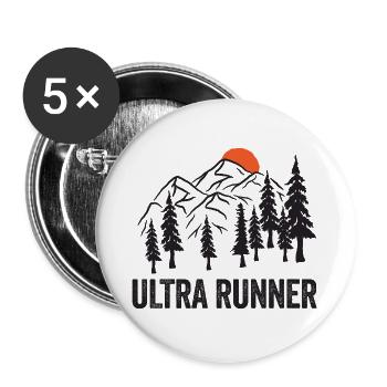 Coureur d’ultra - Lot de 5 grands badges (56 mm) - blanc - Devant
