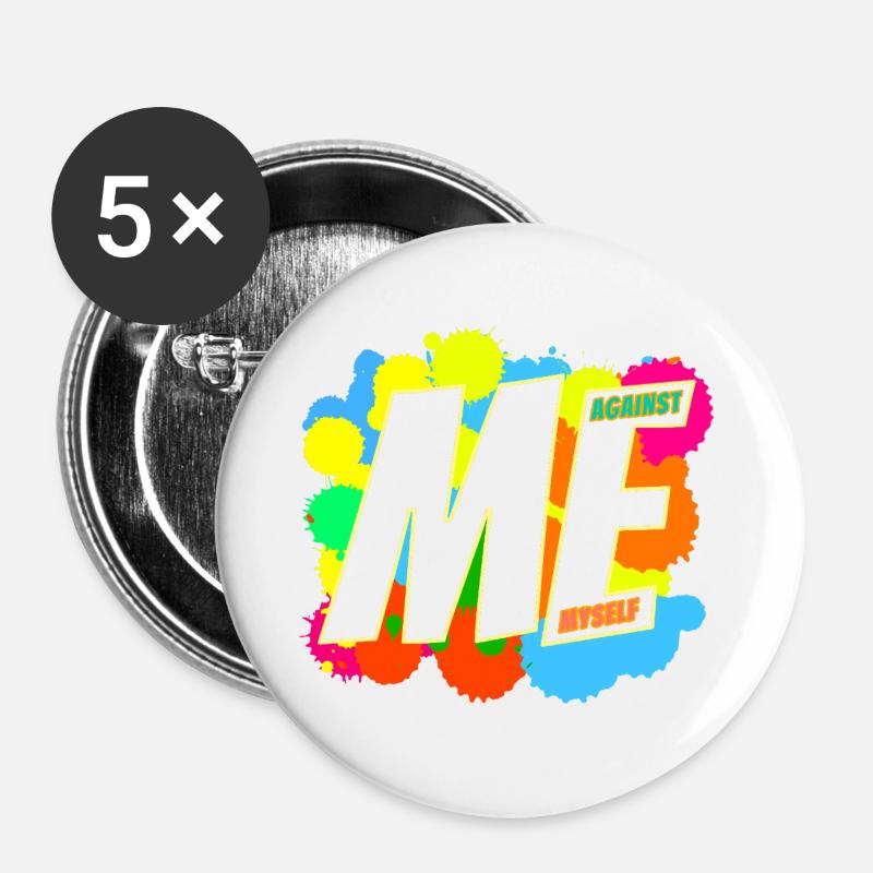 ME & Myself - Buttons large 2.2''/56 mm (5-pack) - white