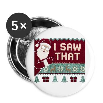 Ich habe diesen lustigen Weihnachtsmann im hässlic - Buttons groß 56 mm (5er Pack) - Weiß - Vorne