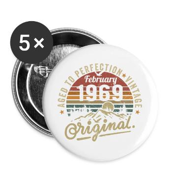 February 1969 - February 1969 Anniversary February 1969 - Buttons large 2.2''/56 mm (5-pack) - white - Front