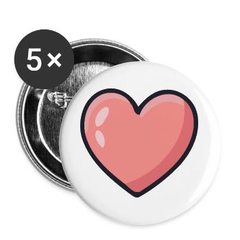 Graphic Rosé Heart - Buttons large 2.2''/56 mm (5-pack) - white - Front