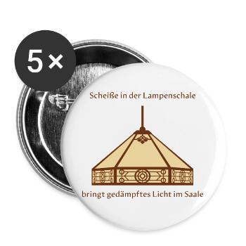 Lampenschirm-Witz, Gedämpftes Licht durch Scheiße - Buttons groß 56 mm (5er Pack) - Weiß - Vorne