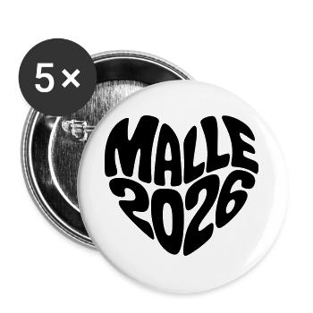 Malle 2026 - Buttons large 2.2''/56 mm (5-pack) - white - Front