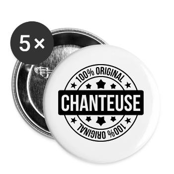 Singer - Singing - Song - Buttons large 2.2''/56 mm (5-pack) - white - Front