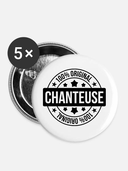 Singer - Singing - Song - Buttons large 2.2''/56 mm (5-pack) - white