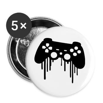 Joueur joueur - Lot de 5 grands badges (56 mm) - blanc - Devant