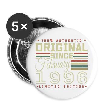 Großartig seit Februar 1996 - Buttons groß 56 mm (5er Pack) - Weiß - Vorne