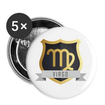Sternzeichen Jungfrau Wappen Virgo Design - Buttons groß 56 mm (5er Pack) - Weiß - Vorne