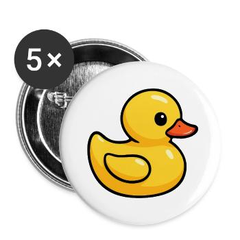 Costume de canard en caoutchouc Canard en caoutchouc Canard en caoutchouc jaune - Lot de 5 grands badges (56 mm) - blanc - Devant