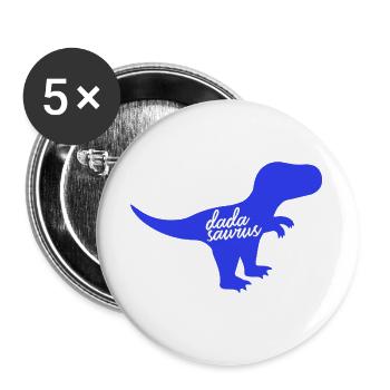 Dadasaurus Dadasaurus Daddy Dinosaur T-Rex - Lot de 5 grands badges (56 mm) - blanc - Devant