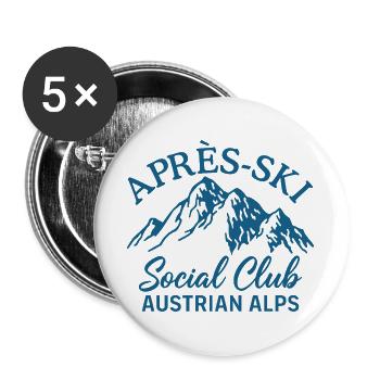Après Ski Social Club Austrian Alps - Buttons large 2.2''/56 mm (5-pack) - white - Front