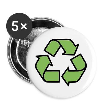 Recycling Sign Outline - Buttons large 2.2''/56 mm (5-pack) - white - Front