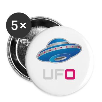 Futuristic Neon UFO - Buttons large 2.2''/56 mm (5-pack) - white - Front