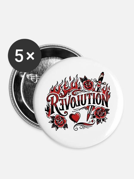 Diversity & Inclusion, Revolution Hoodie, Tasse - Buttons groß 56 mm (5er Pack) - Weiß