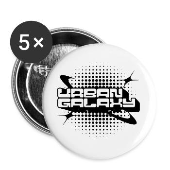 Urban Galaxy Bold Logo - Buttons large 2.2''/56 mm (5-pack) - white - Front