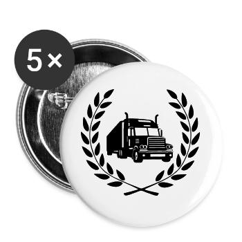 Camionneur - Lot de 5 grands badges (56 mm) - blanc - Devant