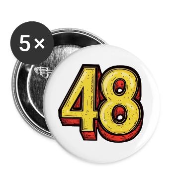 48 Nombre Coloré - Lot de 5 grands badges (56 mm) - blanc - Devant