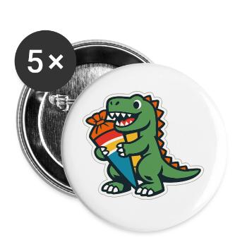 Don d’inscription à l’école Dino pour les élèves - Lot de 5 grands badges (56 mm) - blanc - Devant