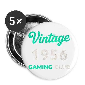 Vintage 1956 – Gaming Club Retro Birth Year - Buttons large 2.2''/56 mm (5-pack) - white - Front