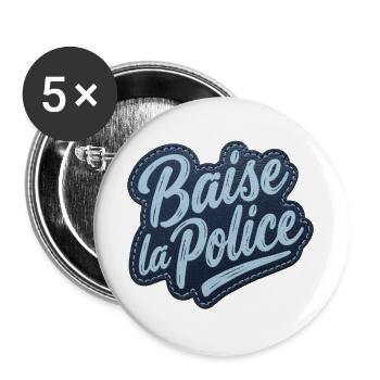 Baise la Police »Patch« Patch | ACAB - Buttons groß 56 mm (5er Pack) - Weiß - Vorne