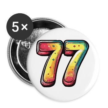 77 Number Multicolored - Buttons large 2.2''/56 mm (5-pack) - white - Front
