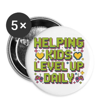 Pediatric OT Helping Kids Level Up School Based OT - Buttons groß 56 mm (5er Pack) - Weiß - Vorne