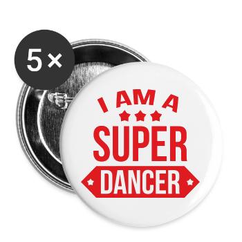 I'm a great dancer - Buttons large 2.2''/56 mm (5-pack) - white - Front