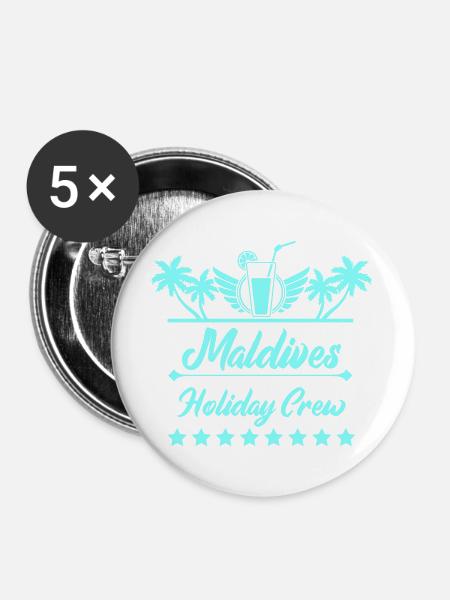 Maldives Holiday Crew - Buttons groß 56 mm (5er Pack) - Weiß