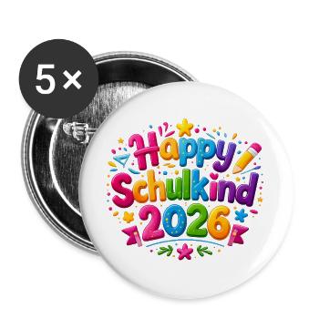 Un élève heureux en 2026 - Lot de 5 grands badges (56 mm) - blanc - Devant