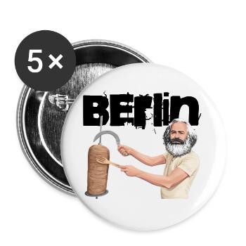 Berlin Döner Marx - Buttons large 2.2''/56 mm (5-pack) - white - Front