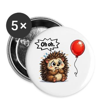 Süßer Igel Geschenk Idee mit Humor - Buttons groß 56 mm (5er Pack) - Weiß - Vorne