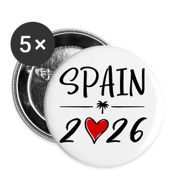 Spain 2026 - Buttons groß 56 mm (5er Pack) - Weiß - Vorne