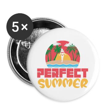 Perfect Summer Beach Sunset Retro Design - Buttons large 2.2''/56 mm (5-pack) - white - Front