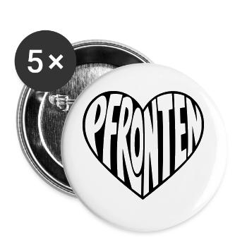 Pfronten Allgäu im Herzen - Buttons groß 56 mm (5er Pack) - Weiß - Vorne